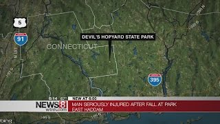 Man injured in fall from cliff in East Haddam state park [upl. by Nnylarej]