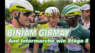 Stage 8  Biniam Girmay wins  after an awesome effort from the Intermarche team [upl. by Sherj150]