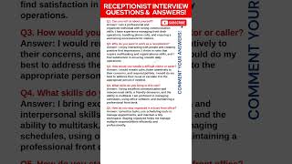 Receptionist Interview Questions and Answers  Receptionist Job Interview Questions and Answers [upl. by Varney532]