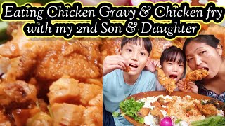 Eating Chicken Gravy amp Chicken fry with my 2nd Son amp Daughter  Tages family vlogs [upl. by Seuguh]