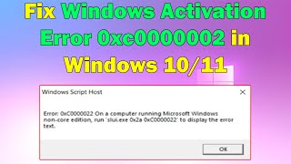 Fixing Windows Activation Error 0xc0000002 Easy Solutions for Windows 1011 [upl. by Pricilla985]