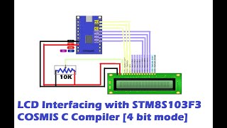 STM8 programming LCD interfacing  16x2 LCD in 4 bit mode [upl. by Ezara]