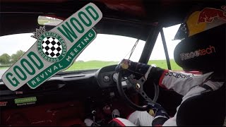 BTCC Champion Andrew Jordan slides Lotus Cortina round Goodwood [upl. by Nayra]