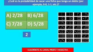 🚀EJERCICIOS DE PROBABILIDADES CON FICHAS del DOMINÓ 🚀EXAMEN de ESTADÍSTICA 🚀 2 [upl. by Kilian100]