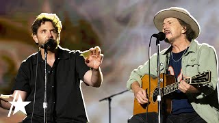 Bradley Cooper SHOCKS CROWD w A Star Is Born Duet w Pearl Jams Eddie Vedder [upl. by Elolcin]