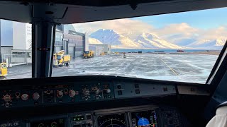 From cockpit Landing at the northernmost airport in the world svalbard [upl. by Ailliw]