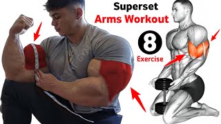 Biceps And Triceps Superset workout at gym  8 effective exercises [upl. by Remmos647]