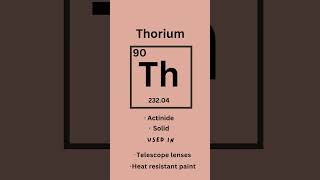 Thorium  Elements series part ninety🧪 science stem learning [upl. by Enyawd]