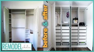 Bedroom Closet Organization Transformation With IKEA PAX Closet System diy ikea closetgoals [upl. by Acsicnarf]