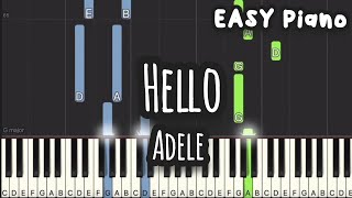 Adele  Hello Easy Piano Piano Tutorial Sheet [upl. by Annhoj97]