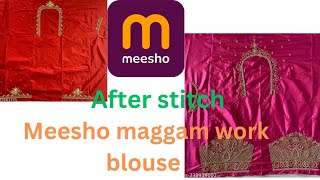 meesho maggam work blouse pieceafter stitch blouse review [upl. by Enilamme]