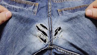 A magic solution to fix a hole in jeans between the legs in a way that will surprise you [upl. by Osicnarf]