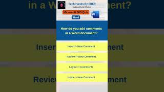 How do you add comments in a Word document WordTraining Microsoft365 WordQuiz MSWordQuiz [upl. by Nylirrehs]