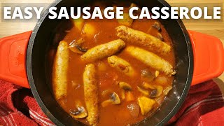 Easy Sausage Casserole Recipe  The Secret Yorkshire Cook [upl. by Ltihcox]