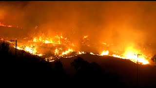 4K  Rampaging Bond Fire Ignites Orange County CA  RAW VIDEO BondFire [upl. by Mount]