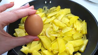 Aardappelen met uien  Beter dan vlees  Spaanse omelet in 10 minuten  Recept [upl. by Linnell520]