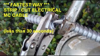 CUT  STRIP OFF Electrical MC metal cable in LESS THAN 30 SECONDS [upl. by Efi]