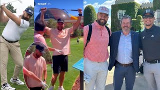 Gridiron to Green Jason amp Travis Kelce Teeing Off at Edgewood Tahoes Celebrity Golf Tournament [upl. by Ynaffets]