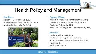 UNC Gillings School of Public Health Info Session September 25 2023 [upl. by Kyne880]