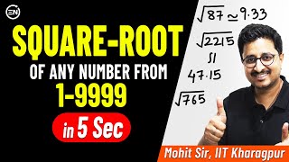 Imperfect Square Root in 5 Sec  Number from 1 to 9999  Trick for JEE amp NEET  Mohit Sir IIT KGP [upl. by Brook]