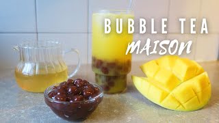 BUBBLE TEA MANGUE FAIT MAISON 🧋🥭  Perles de tapioca de A à Z et sirop de mangue ✨ [upl. by Adnilram782]