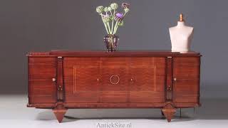 Vijfdeurs Dressoir in palissander met brons art deco Frankrijk ca 1930 No972205 AntiekSitenl [upl. by Aicena646]