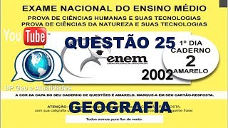 QUESTÃO 25  PROVA AMARELA  ANO DE 2002  COMENTADA [upl. by Marylee]