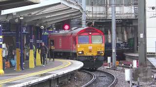 Stockport Manchester amp Chinley 280624 Classes 37576667 freighttrains locomotives [upl. by Isiad]