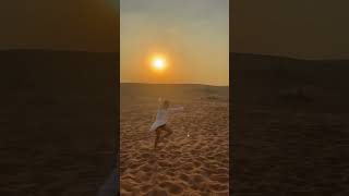 Gymnastic with my kid in dearest safari ❤️🦋 shortsvideo desertsafari [upl. by Clemen762]