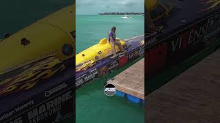 Herbott loud off the dock in Key West offshoreracing raceboat loud volumeup RaceWorldOffshore [upl. by Ynej]