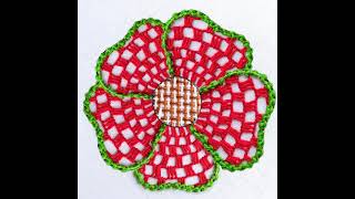 Very Easy hand embroidery tutorial for beginners beautiful net and buttonhole stitch flower312 [upl. by Eceinal]