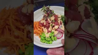 Poke Bowl healthy food and easy to preparewith spicy mayo sauce [upl. by Ayetal]