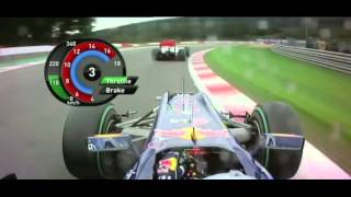 F1 Vettel Crashes Into Button At Spa grand Prix 2010 [upl. by Gemperle]