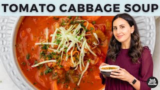 EASY and HEALTHY Vegan Tomato Cabbage Soup [upl. by Anees]