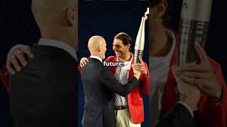 In 2024 Olympic Zidane Passes Olympic Torch to Nadal [upl. by Odama]