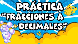 CONVERSIÓN de FRACCIONES A DECIMALES  con CANICAS [upl. by Delgado]