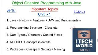 Object Oriented Programming with Java Important Questions BCS403 BTech AKTU AKTU 2nd Year CSEIT [upl. by Analram]