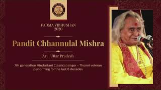 President Kovind presents Padma Vibhushan to Pandit Chhannulal Mishra for Art [upl. by Oenire189]