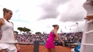 Karolina Pliskova bashes umpires chair with racket after loss  16052018 [upl. by Connor56]