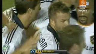 LA Galaxy Vs Barcelona David Beckham Amazing Freekick Goal [upl. by Ailuy120]