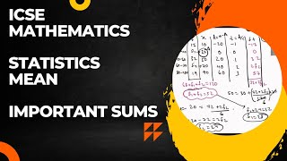 statistics icse class 10  mean  measure of central tendency important sums on mean icse maths [upl. by Acireed]