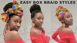 Box Braid Hairstyles  How to Style Box Braids [upl. by Joscelin]