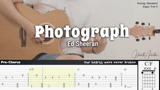 Photograph  Ed Sheeran  Fingerstyle Guitar  TAB  Chords  Lyrics [upl. by Ateiluj]