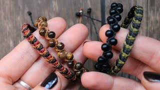 ➤Pulseras para hombre fáciles con hilo o cuentas★Macrame [upl. by Teodoor]