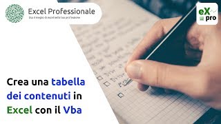 Crea una tabella dei contenuti in Excel con il vba [upl. by Esened214]