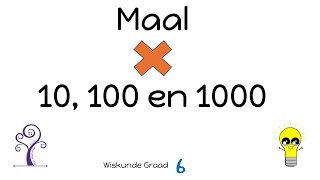 Wiskunde Graad 6 Vermenigvuldig met 10 100 1000 [upl. by Otilegna]