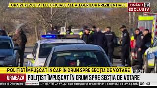 Politist impuscat in cap in drum spre sectia de votare [upl. by Imoyik]