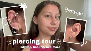 piercing tour amp how i style my ears [upl. by Shelba]