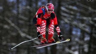 Janica Kostelic Wins Downhill Alpine Skiing Gold  Torino 2006 Winter Olympics [upl. by Kristos]