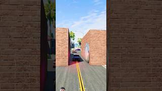 Cars convoy vs giant bollard 54 shorts [upl. by Yrroc]